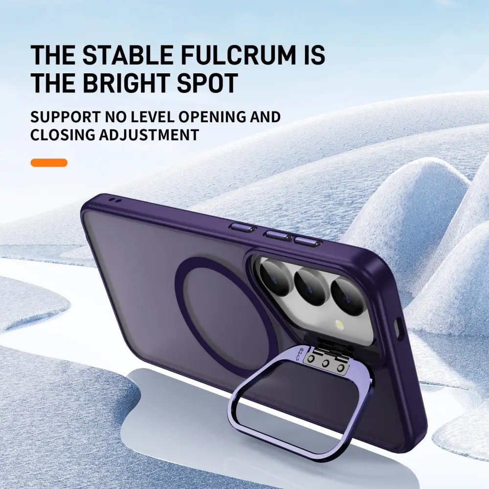 Samsung Galaxy S25 Plus Hoesje MagSafe Back Cover met Camera Stand Paars afbeelding 2