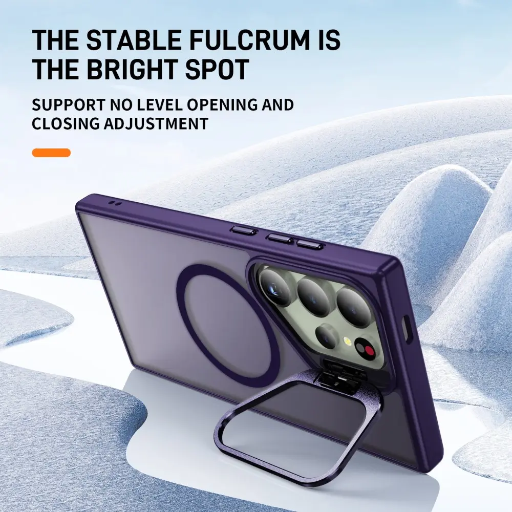 Samsung Galaxy S25 Ultra Hoesje MagSafe Back Cover met Camera Stand Paars afbeelding 2