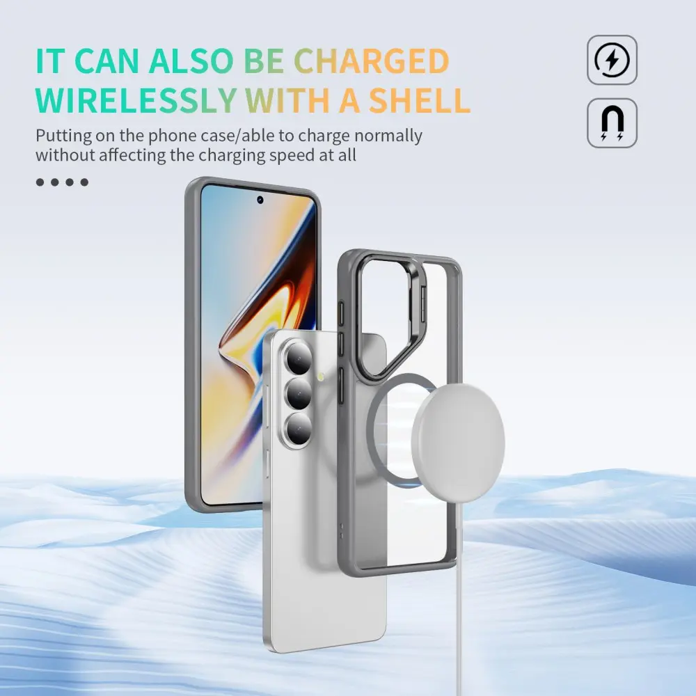 Samsung Galaxy S26 Hoesje MagSafe Back Cover met Camera Stand Grijs afbeelding 8