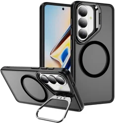 Samsung Galaxy S26 Plus Hoesje MagSafe Back Cover met Camera Stand Zwart afbeelding