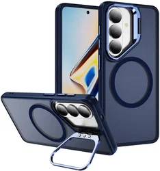 Samsung Galaxy S26 Plus Hoesje MagSafe Back Cover met Camera Stand Blauw afbeelding