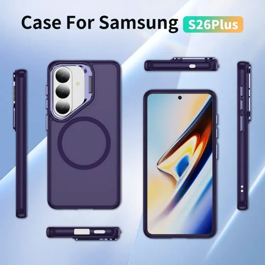 Samsung Galaxy S26 Plus Hoesje MagSafe Back Cover met Camera Stand Paars afbeelding 10