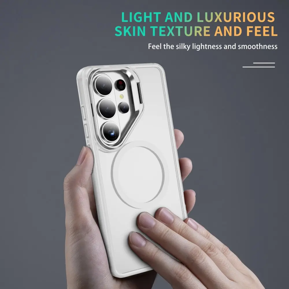 Samsung Galaxy S26 Ultra Hoesje MagSafe Back Cover met Camera Stand Transparant afbeelding 6