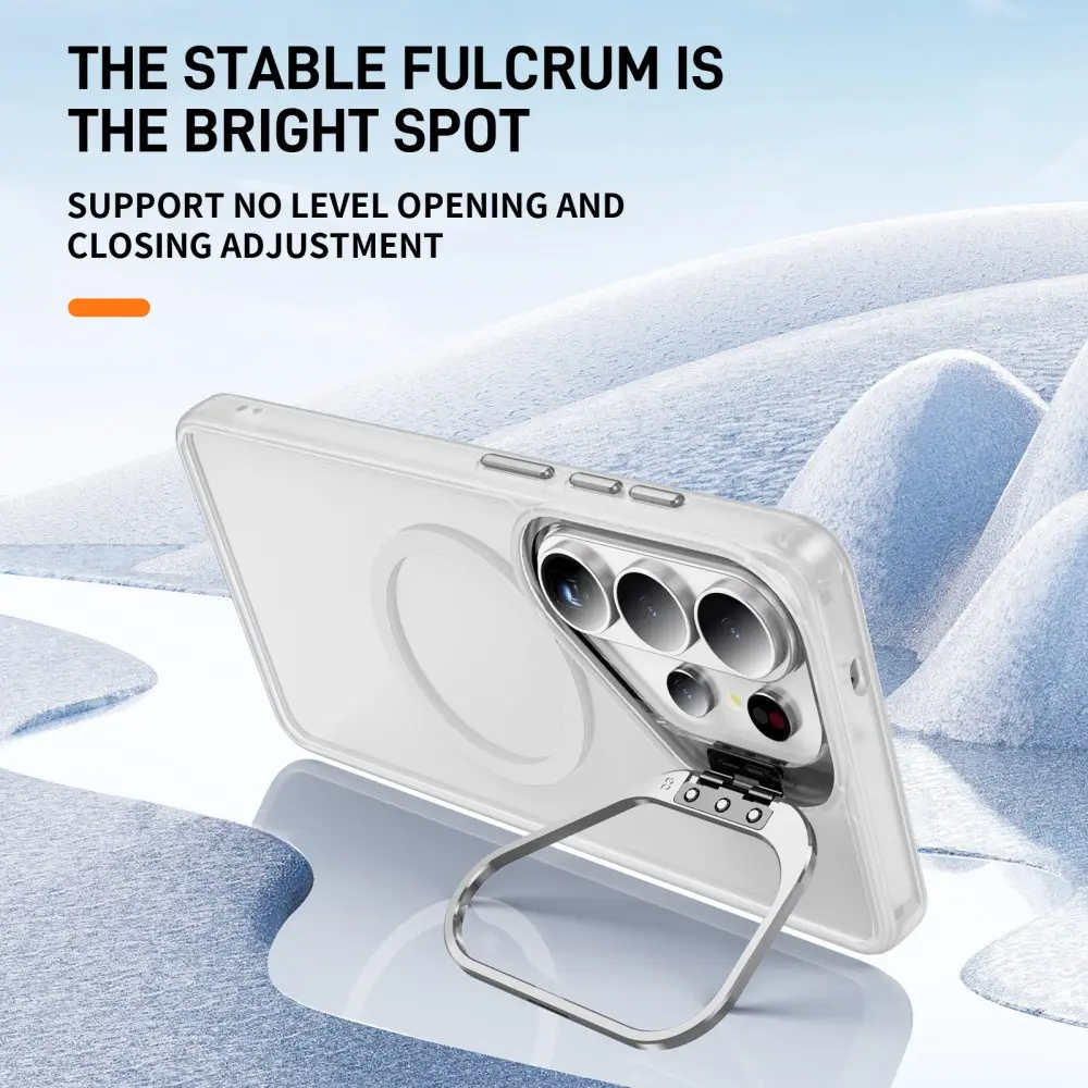 Samsung Galaxy S26 Ultra Hoesje MagSafe Back Cover met Camera Stand Transparant afbeelding 9