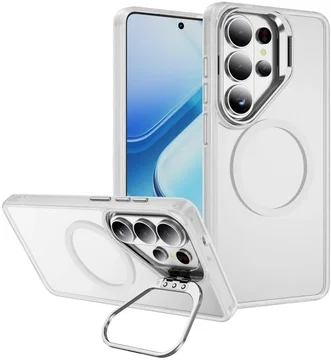 Samsung Galaxy S26 Ultra Hoesje MagSafe Back Cover met Camera Stand Transparant