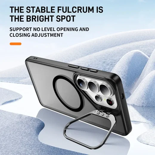 Samsung Galaxy S26 Ultra Hoesje MagSafe Back Cover met Camera Stand Zwart afbeelding 6