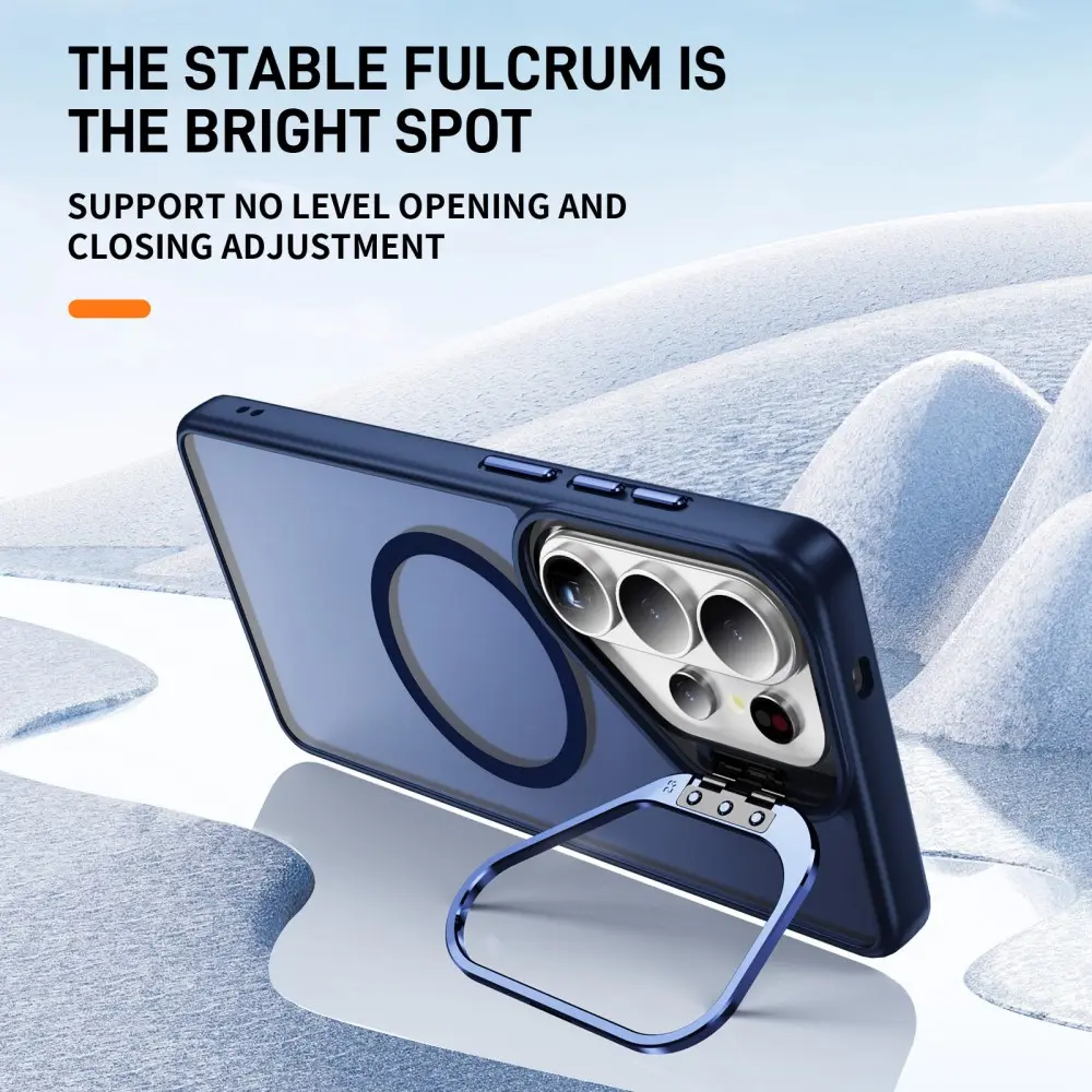 Samsung Galaxy S26 Ultra Hoesje MagSafe Back Cover met Camera Stand Blauw afbeelding 8