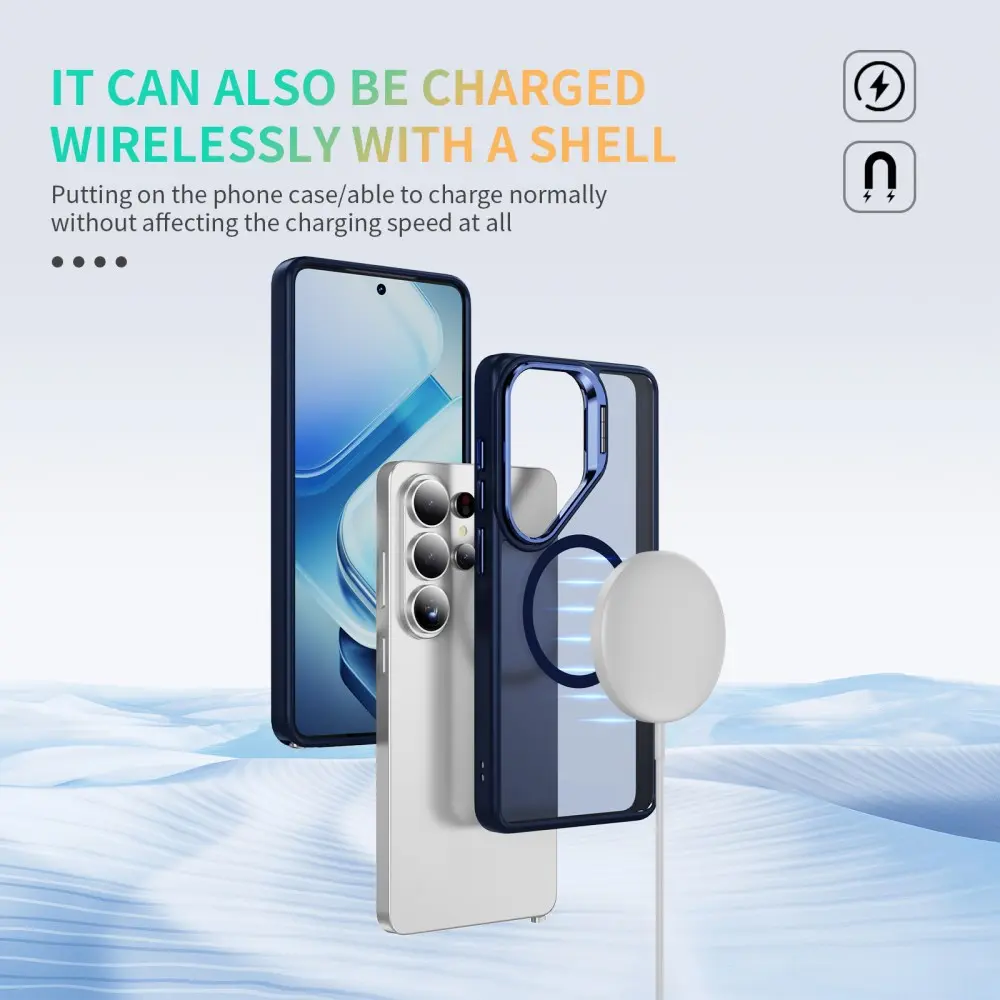 Samsung Galaxy S26 Ultra Hoesje MagSafe Back Cover met Camera Stand Blauw afbeelding 9