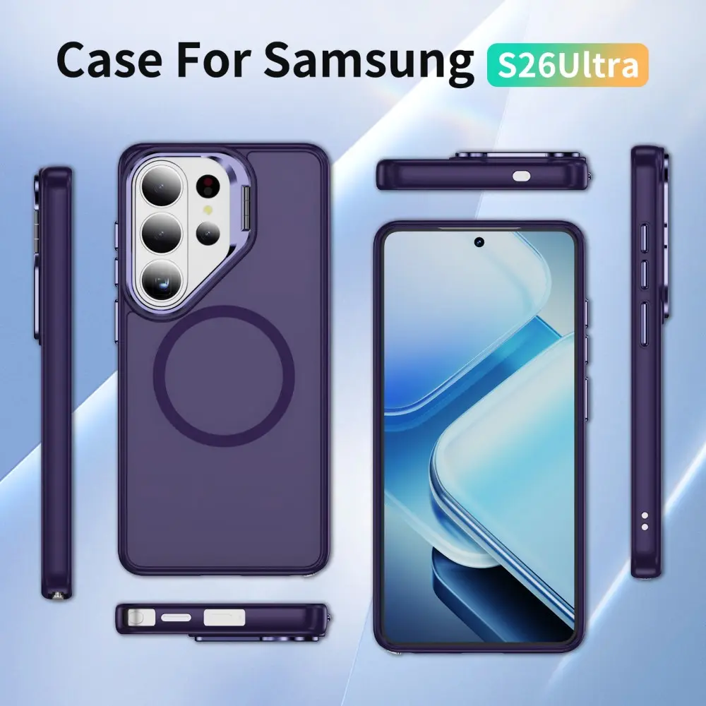 Samsung Galaxy S26 Ultra Hoesje MagSafe Back Cover met Camera Stand Paars afbeelding 10