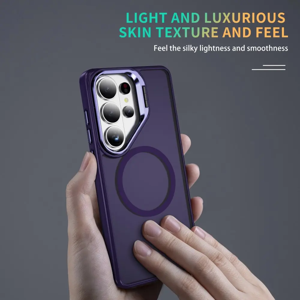 Samsung Galaxy S26 Ultra Hoesje MagSafe Back Cover met Camera Stand Paars afbeelding 6