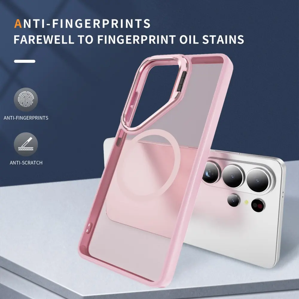 Samsung Galaxy S26 Ultra Hoesje MagSafe Back Cover met Camera Stand Roze afbeelding 9