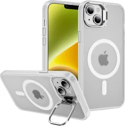 Apple iPhone 13 / 14 Hoesje MagSafe Back Cover met Camera Stand Transparant afbeelding