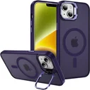 Apple iPhone 13 / 14 Hoesje MagSafe Back Cover met Camera Stand Paars