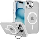 Apple iPhone 15 Hoesje MagSafe Back Cover met Camera Stand Transparant