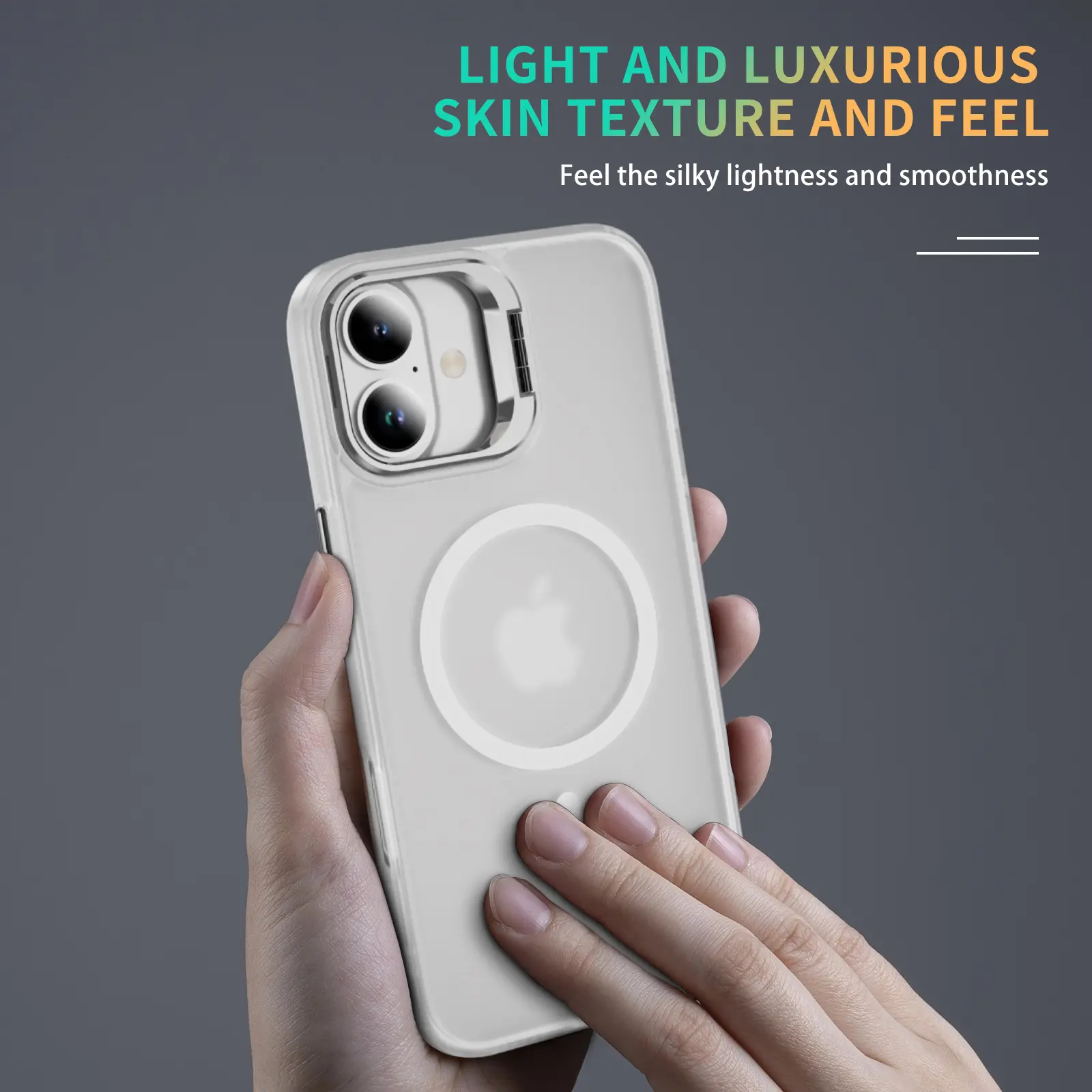Apple iPhone 16 Hoesje MagSafe Back Cover met Camera Stand Transparant afbeelding 8