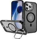 Apple iPhone 16 Pro Hoesje MagSafe Back Cover met Camera Stand Zwart