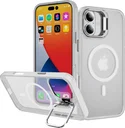 Apple iPhone 16 Plus Hoesje MagSafe Back Cover met Camera Stand Transparant