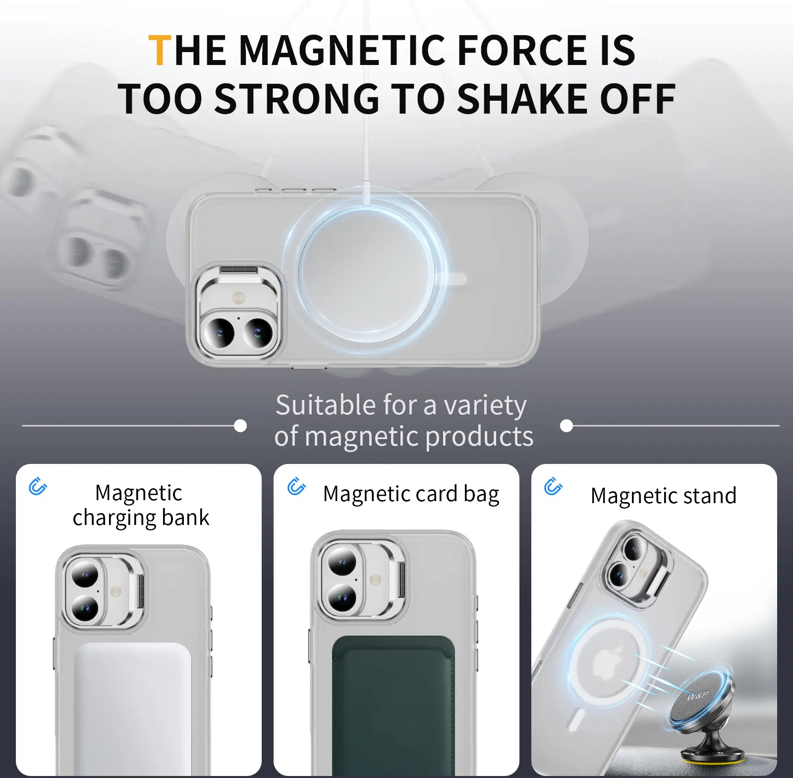 Apple iPhone 16 Plus Hoesje MagSafe Back Cover met Camera Stand Transparant afbeelding 5