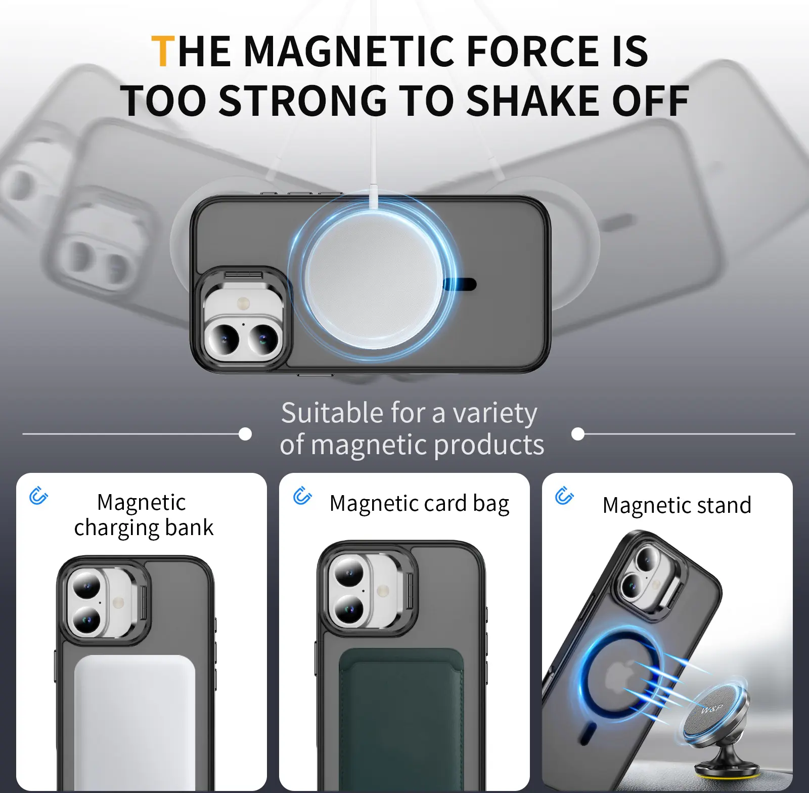 Apple iPhone 16 Plus Hoesje MagSafe Back Cover met Camera Stand Zwart afbeelding 5