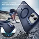 Apple iPhone 16 Plus Hoesje MagSafe Back Cover met Camera Stand Blauw afbeelding 4