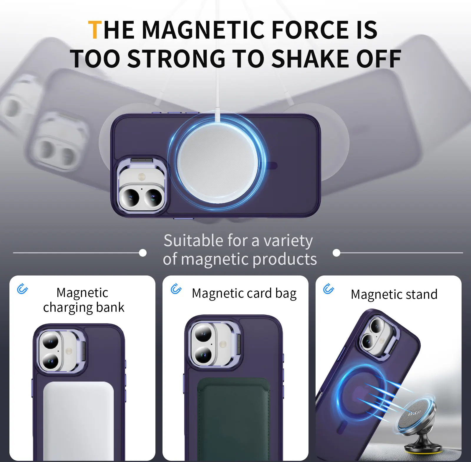 Apple iPhone 16 Plus Hoesje MagSafe Back Cover met Camera Stand Paars afbeelding 6