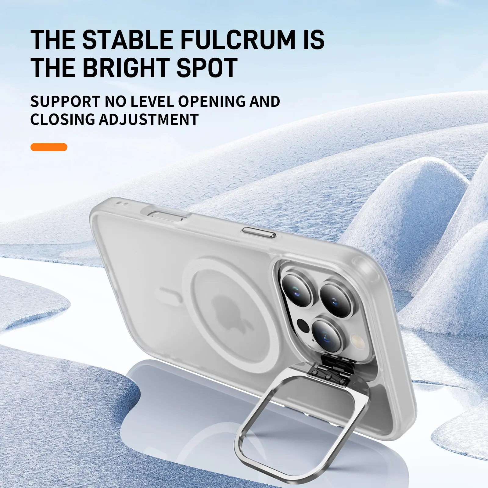 Apple iPhone 16 Pro Max Hoesje MagSafe Back Cover met Camera Stand Transparant afbeelding 2