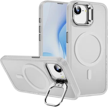 Apple iPhone 17e / 16e Hoesje MagSafe Back Cover met Camera Stand Transparant