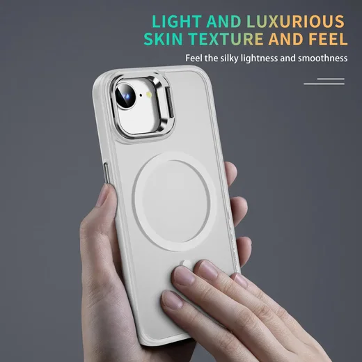 Apple iPhone 17e / 16e Hoesje MagSafe Back Cover met Camera Stand Transparant afbeelding 9