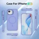 Apple iPhone 17e / 16e Hoesje MagSafe Back Cover met Camera Stand Licht Paars afbeelding 8