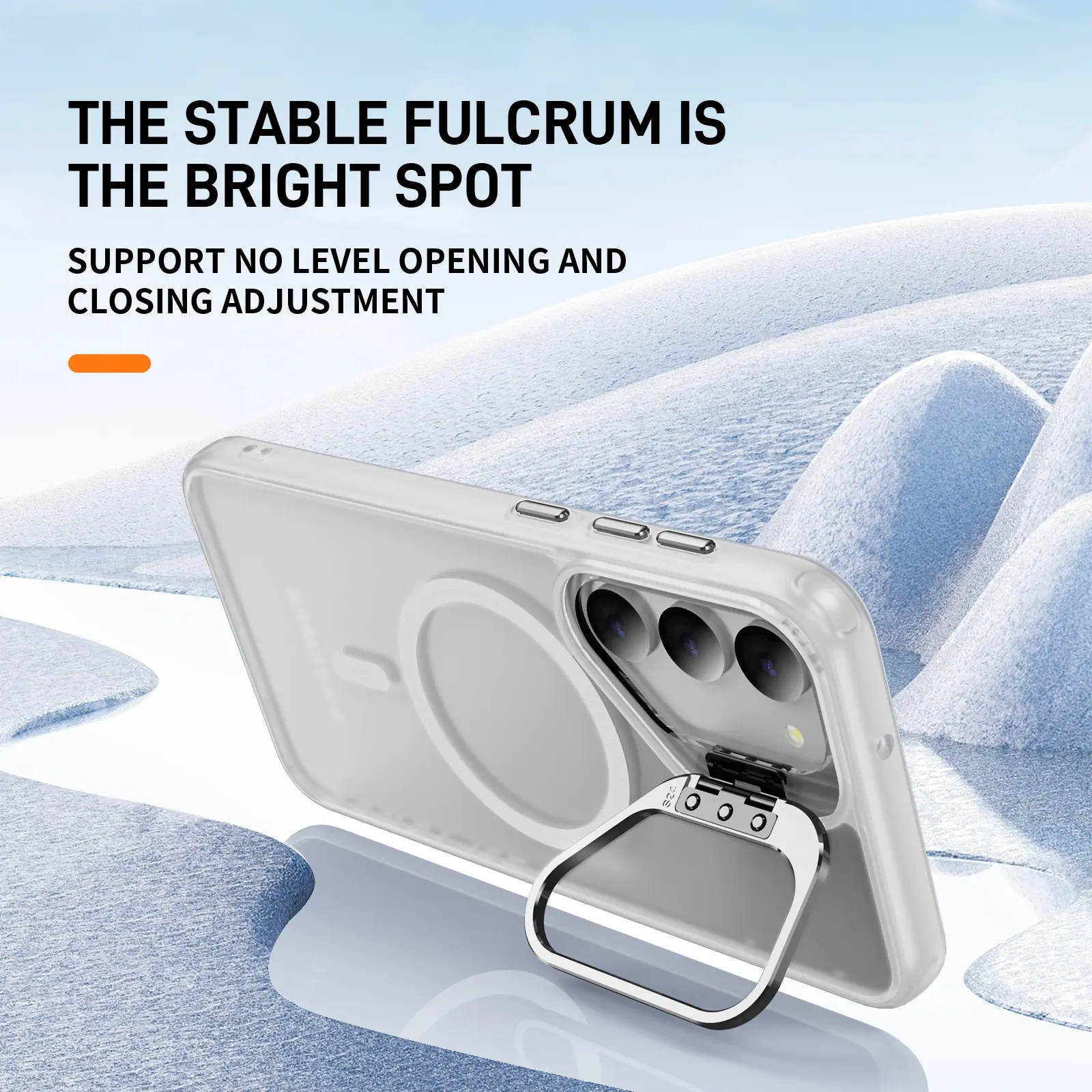 Samsung Galaxy S23 Hoesje MagSafe Back Cover met Camera Stand Transparant afbeelding 2