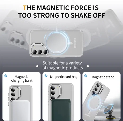 Samsung Galaxy S23 Hoesje MagSafe Back Cover met Camera Stand Transparant afbeelding 5