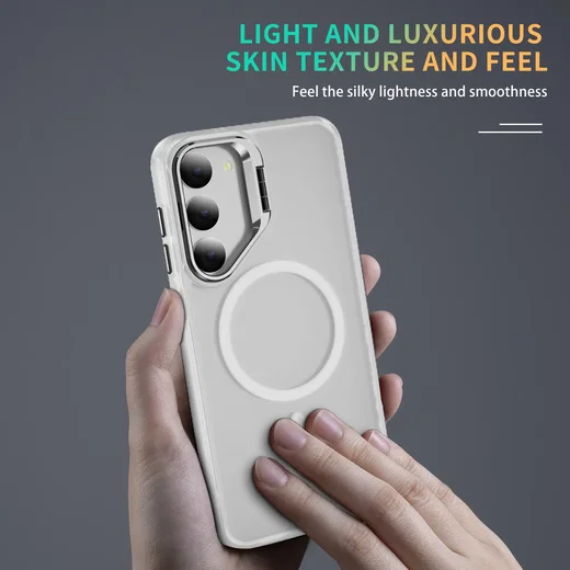 Samsung Galaxy S23 Hoesje MagSafe Back Cover met Camera Stand Transparant afbeelding 10