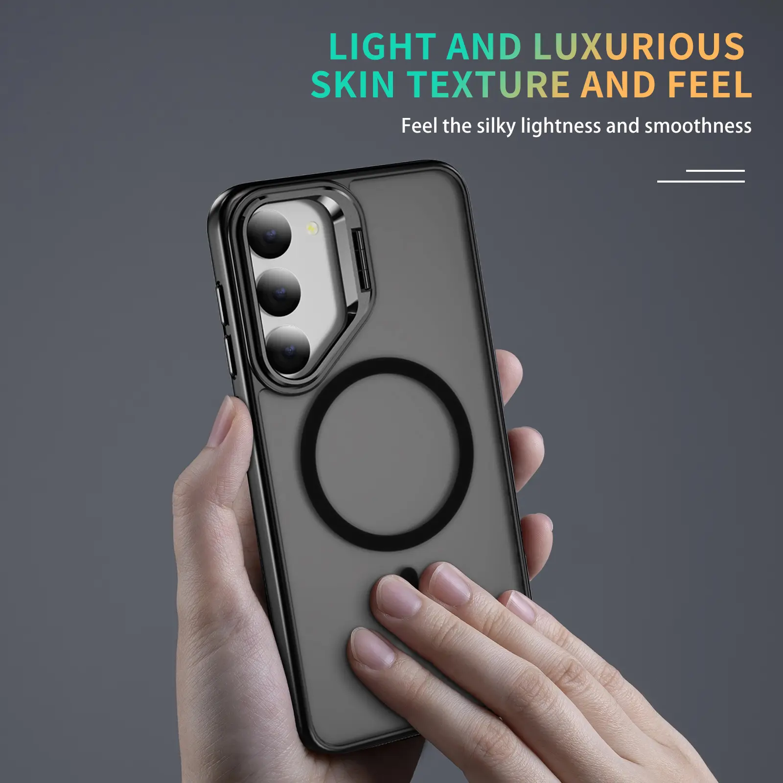 Samsung Galaxy S23 Hoesje MagSafe Back Cover met Camera Stand Zwart afbeelding 9