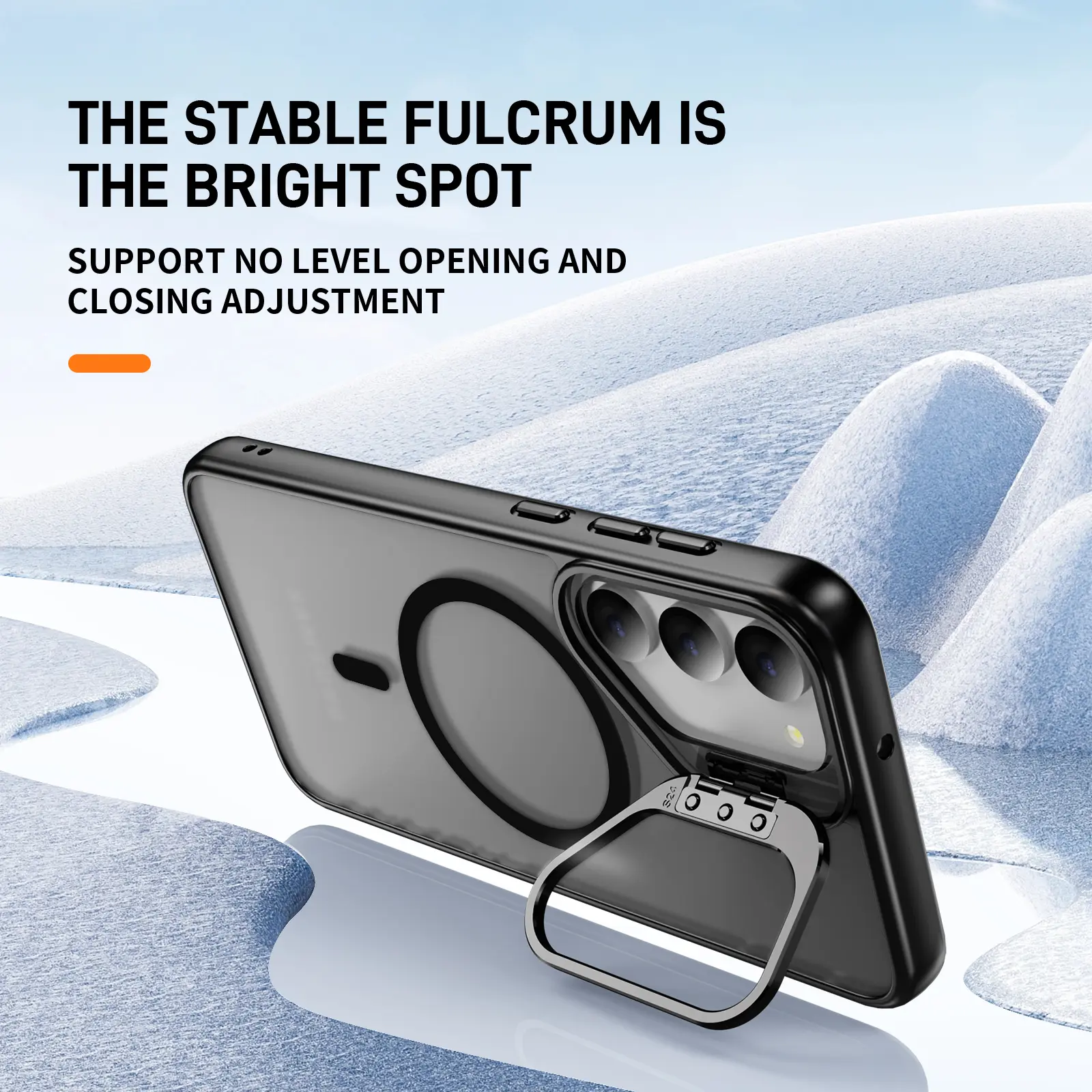 Samsung Galaxy S23 Hoesje MagSafe Back Cover met Camera Stand Zwart afbeelding 2