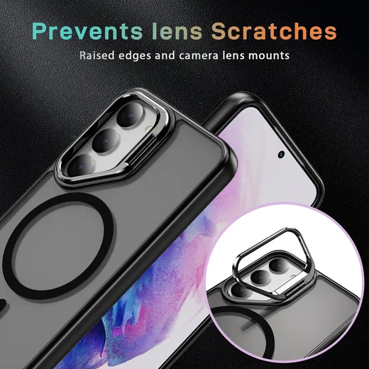 Samsung Galaxy S23 Hoesje MagSafe Back Cover met Camera Stand Zwart afbeelding 6