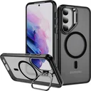 Samsung Galaxy S23 Hoesje MagSafe Back Cover met Camera Stand Zwart