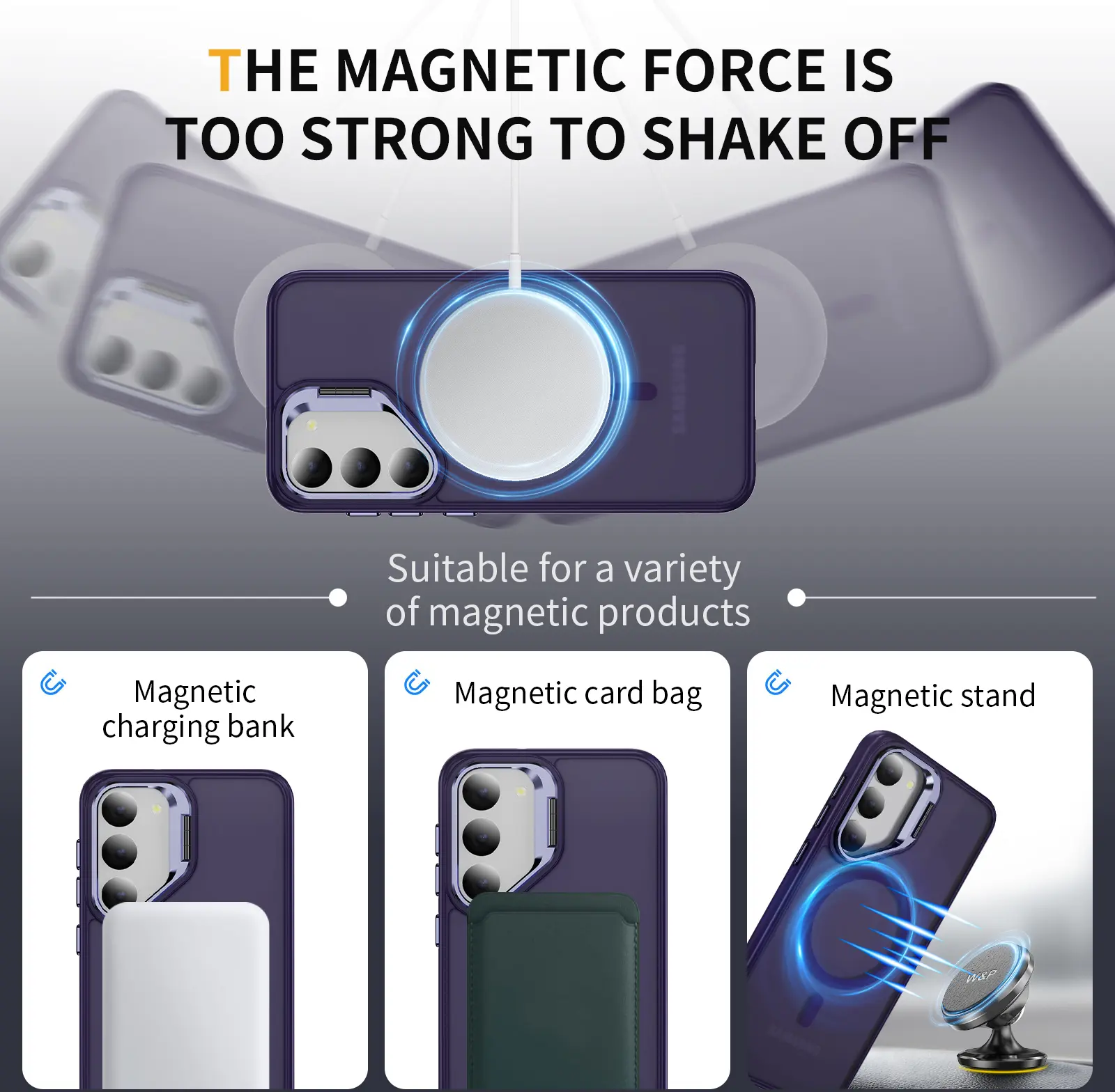 Samsung Galaxy S23 Hoesje MagSafe Back Cover met Camera Stand Paars afbeelding 5