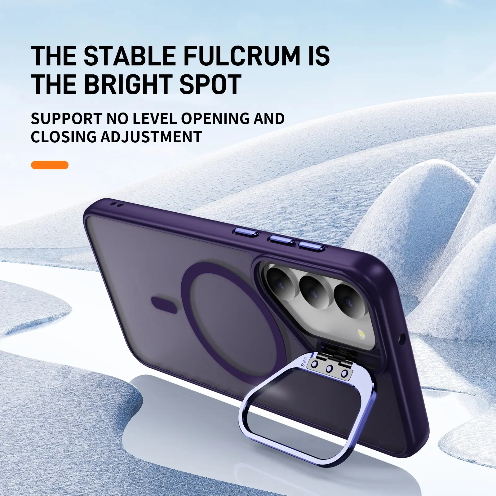Samsung Galaxy S23 Hoesje MagSafe Back Cover met Camera Stand Paars afbeelding 2