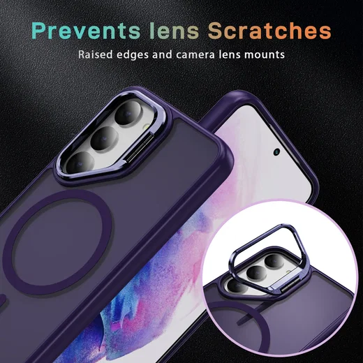 Samsung Galaxy S23 Hoesje MagSafe Back Cover met Camera Stand Paars afbeelding 10