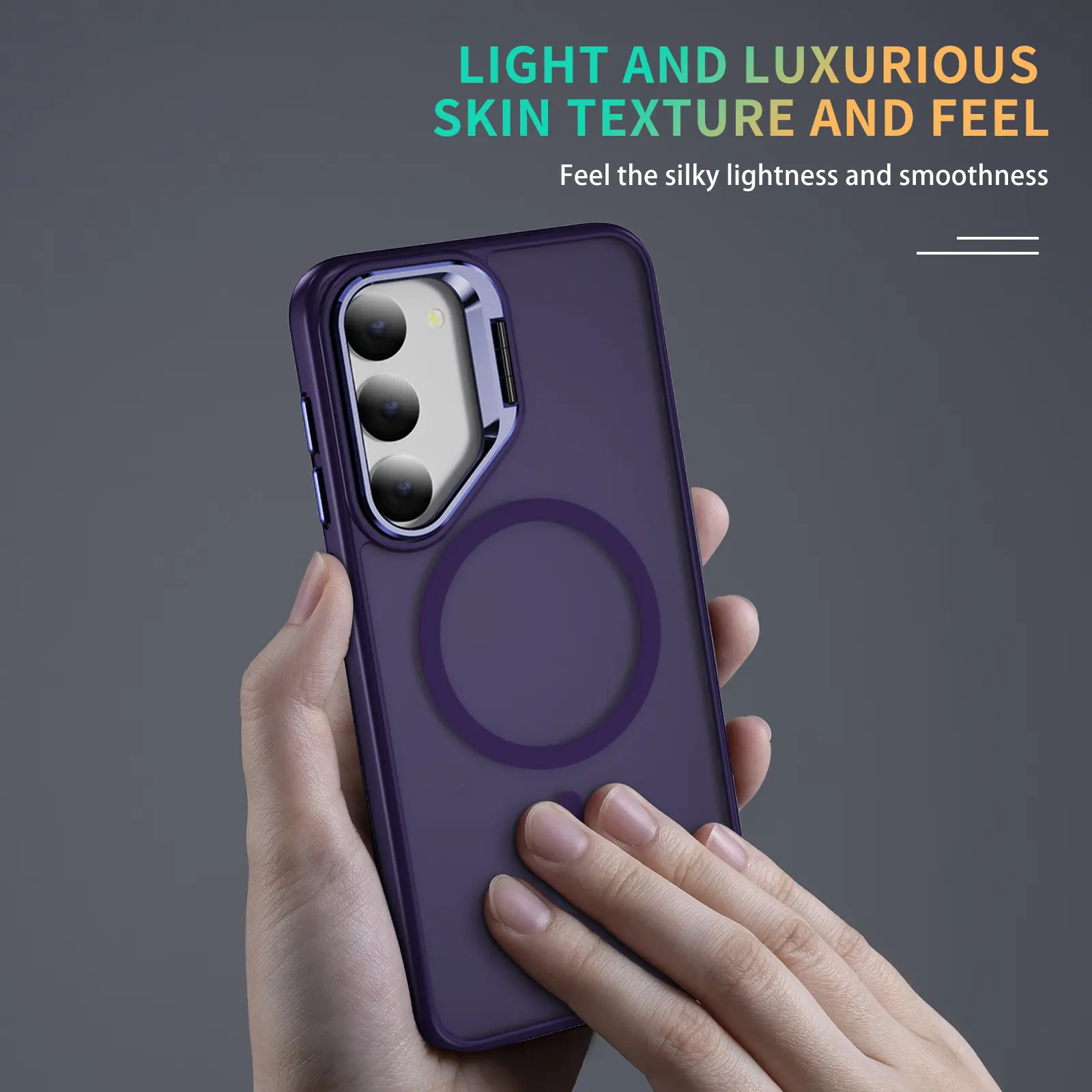Samsung Galaxy S23 Hoesje MagSafe Back Cover met Camera Stand Paars afbeelding 8