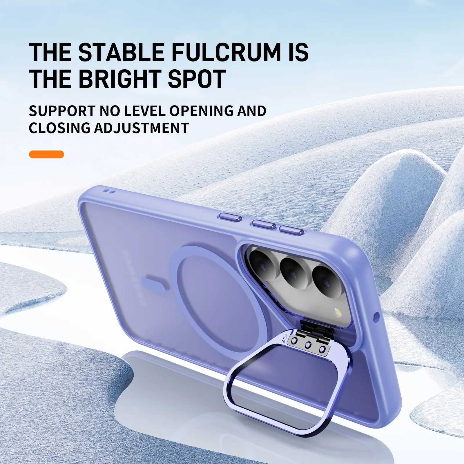 Samsung Galaxy S23 Hoesje MagSafe Back Cover met Camera Stand Licht Paars afbeelding 2