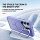Samsung Galaxy S23 Hoesje MagSafe Back Cover met Camera Stand Licht Paars afbeelding 2