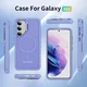 Samsung Galaxy S23 Hoesje MagSafe Back Cover met Camera Stand Licht Paars afbeelding 8