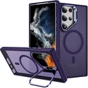 Samsung Galaxy S23 Ultra Hoesje MagSafe Back Cover met Camera Stand Paars