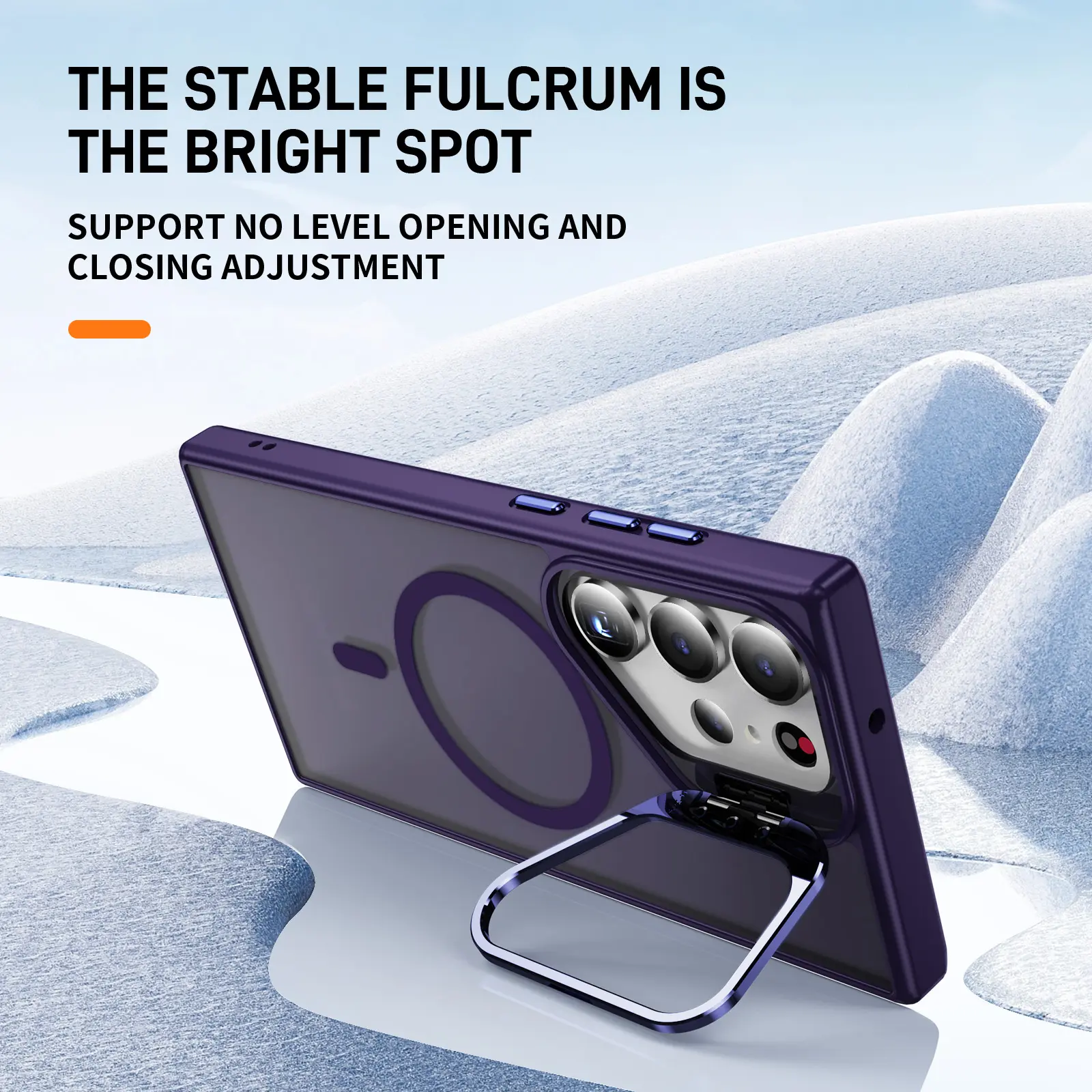Samsung Galaxy S23 Ultra Hoesje MagSafe Back Cover met Camera Stand Paars afbeelding 2