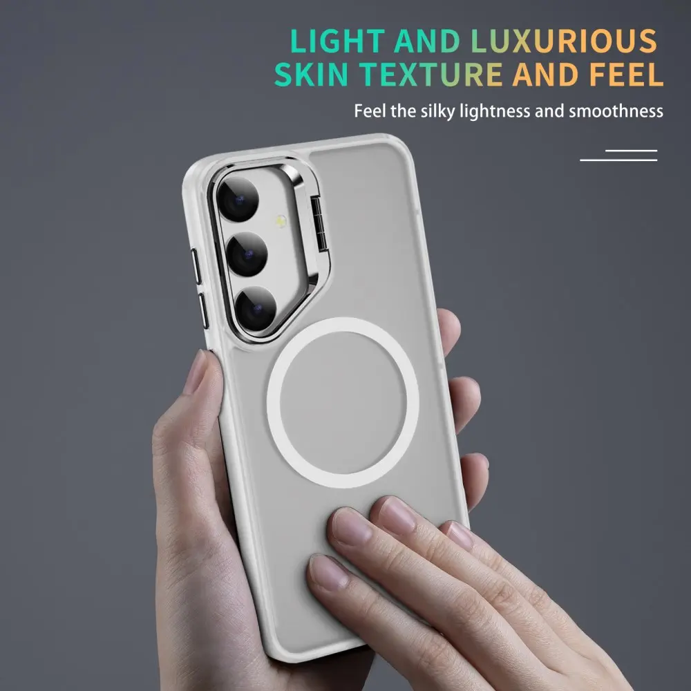 Samsung Galaxy S25 FE Hoesje MagSafe Back Cover met Camera Stand Transparant afbeelding 7