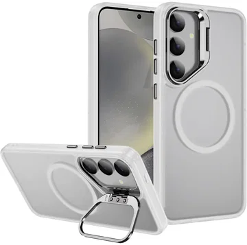 Samsung Galaxy S25 FE Hoesje MagSafe Back Cover met Camera Stand Transparant