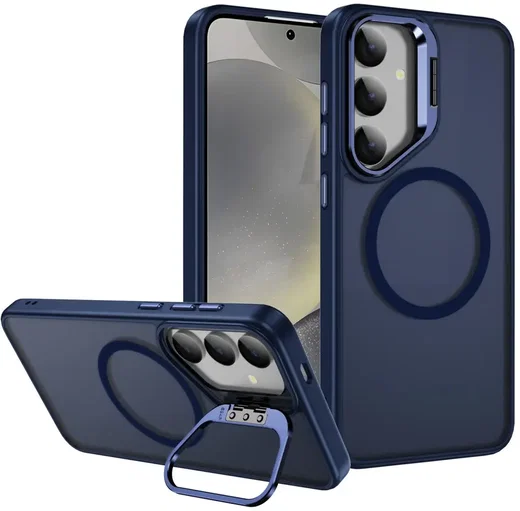 Samsung Galaxy S25 FE Hoesje MagSafe Back Cover met Camera Stand Blauw afbeelding 1