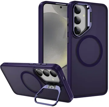 Samsung Galaxy S25 FE Hoesje MagSafe Back Cover met Camera Stand Paars