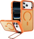 Apple iPhone 17 Pro Hoesje MagSafe Back Cover met Camera Stand Oranje